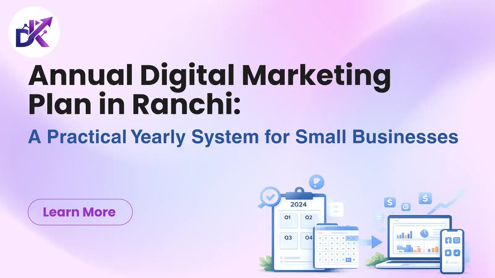 Annual digital marketing planning board for a Ranchi business