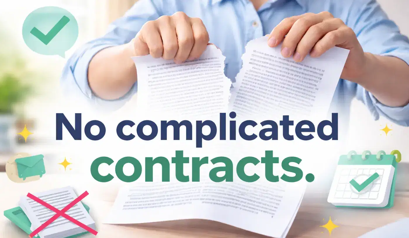 No complicated contracts.